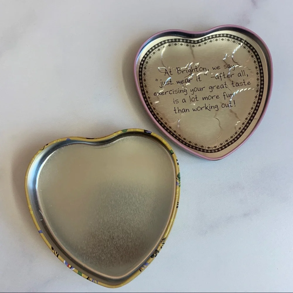 Brighton Floral Heart Shaped Metal Tin Box Jewelry Storage Container